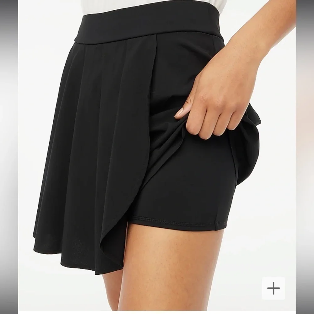 J Crew Pleated Active Skort Skirt White Large NWT